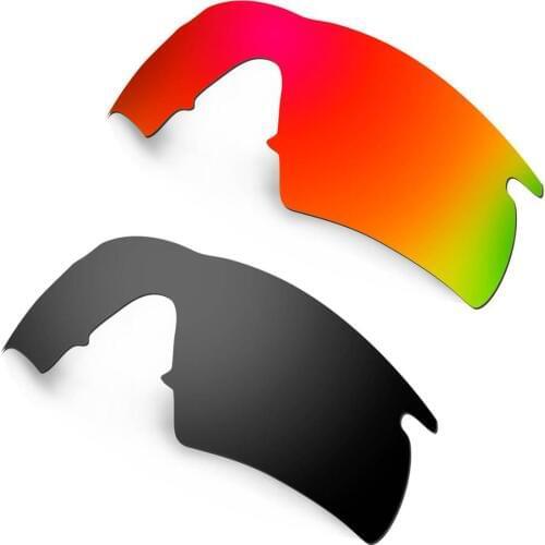 HKUCO Red/Black 2 Pairs Polarized Replacement Lenses For M Frame Hybrid Sunglasses Increase Clarity