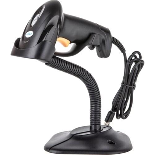 EVAWGIB 1D Laser Wired Barcode Scanner With Stand USB interface auto-scan continuous scanning barcode reader automatic logistics