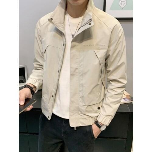 Mens 2021 Spring Autumn Fashion Solid Color Work Wear Jackets Male New Casual Coats Ladies Plus Size Stand Collar Overcoats O31