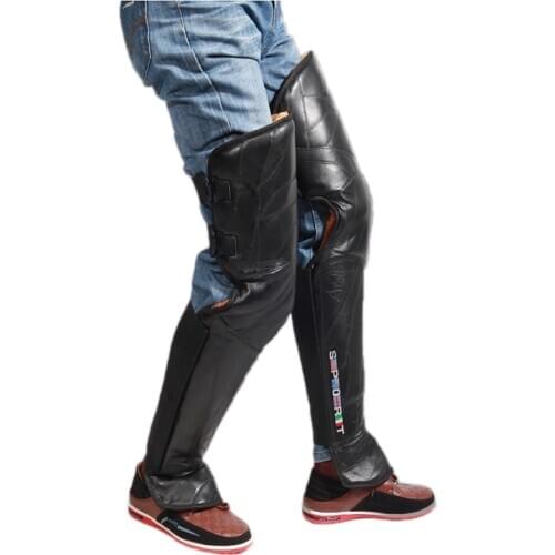 Hot Selling 2 Pcs Motorcycle Leather Knee Pads Plush Thickening Windproof Waterproof Warm Leg Protector