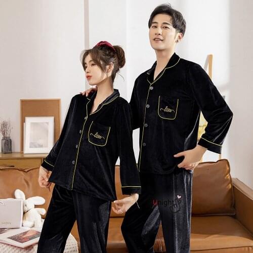 5XL Couples Women Man Pajamas Sleepwear Velvet Long Autumn Winter Thick Flannel Warm Lounge Set Pijama Mujer Pyjama Pijamas