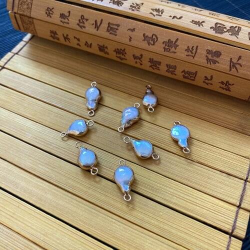 Natural Freshwater Pearl Pendant Suitable for DIY Two-hole Connector Jewelry Making Supplies Necklace Bracelet Accessories