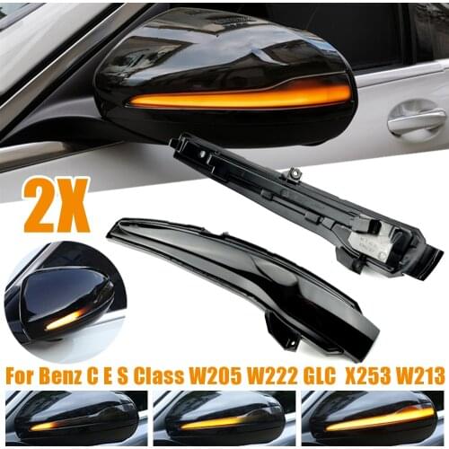 2pcs LED Dynamic Turn Signal Light For Benz W205 W213 For Mercedes Benz C E S GLC Class Car Rear View Mirror Indicator