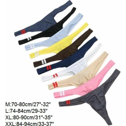 Mens Lingerie G-strings Underwear Smooth Briefs Underpants Bikini Breathable Thongs Underpants Men Low Waist Panties