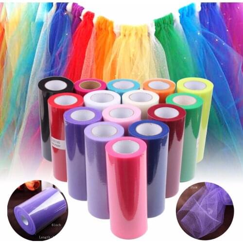 Tulle Roll Width 15cm 25 Yards Wedding Decoration Roll Spool DIY Fabric Decorative Birthday Event Party Christmas Queen Skirts