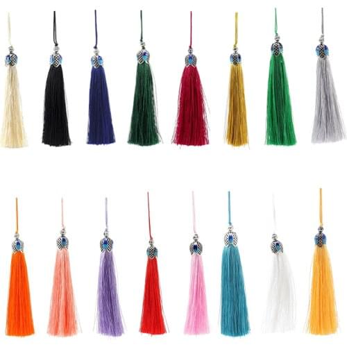 6Pcs/Lot Cotton Silk Tassel Fringe Brush Hanging Rope for DIY Bracelet Key Earring Pendant Sewing Jewelry Making Accessories