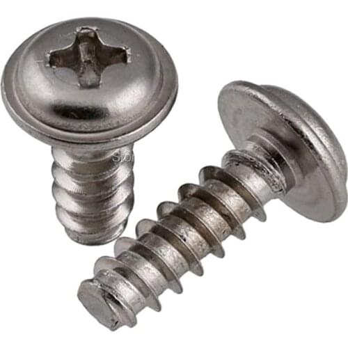 M2.2 Stainless Steel 304 A2 Corss Recessed Phillip Pan-Round Washer Head With Collar Self Tapping Screw With Flat End 500pcs/lot