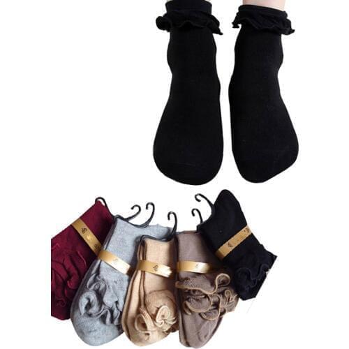 Japanese Kawaii White Lolita Socks With Lace Lovely Sock Cute Ladies Women Princess Lace Ruffle Retro Frilly Socks For Girls