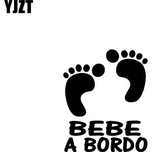 YJZT 10.5CM*12.7CM BEBE A BORDO Sticker Baby On Board Decal Car Sticker Vinyl Black/Silver C10-00525