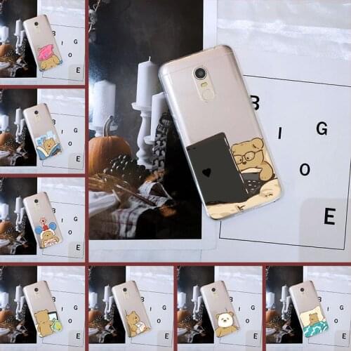 Back Cover For Xiaomi Redmi Note 4 4X 5 5A 6 Pro Prime Cute Bear Soft Silicone Phone Case For Pocophone F1 Redmi S2 4A 6A 5 Plus