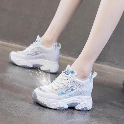 High Heel Sneakers Sport Shoes Woman Platform Wedge Sneakers Womens Shoes Womens Chunky Trainers Zapato Lujo Mujer