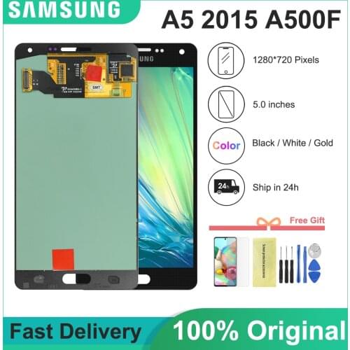 5.0'' Super AMOLED LCD for SAMSUNG Galaxy A5 2015 Display A500FU A500 A500F A500M Touch Screen Digitizer LCD Replacement