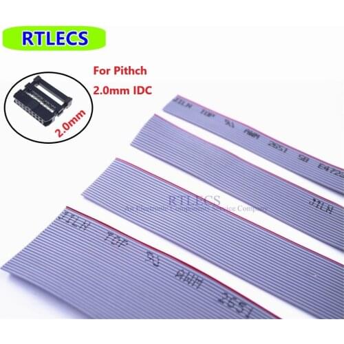 1 m 1.0 mm Pitch 10 Pin 12 14 16 20 26 30 34 40 50 60 64 Cores Ribbon Flat Cable UL2651 AWG 28 For 2.0 mm IDC type Connector