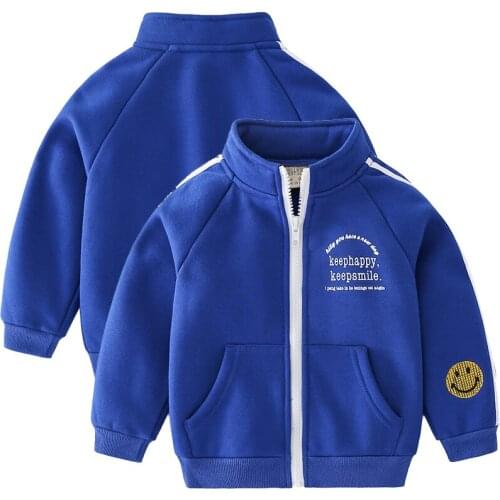 1 PC Autumn Childrens Clothing Baby Clothes Casual Baseball Jacket Kids Sports Wear Smiley Long Sleeve Boys Outerwear Ropa Bebe