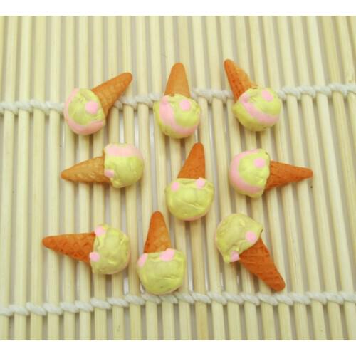 10Pcs Ice Cream Resin Decoration Crafts Kawaii Bead Flatback Cabochon Fridge Magnet Scrapbook DIY Accessories Buttons