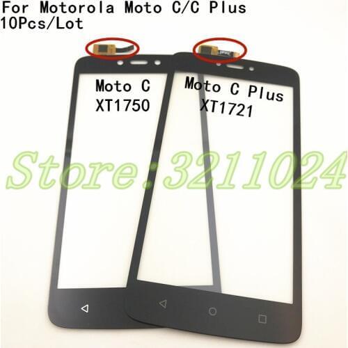 10Pcs/Lot For Motorola Moto C XT1750 XT1754 XT1755 & Moto C Plus XT1721 XT1723 Touch Screen Digitizer Front Glass Panel Sensor