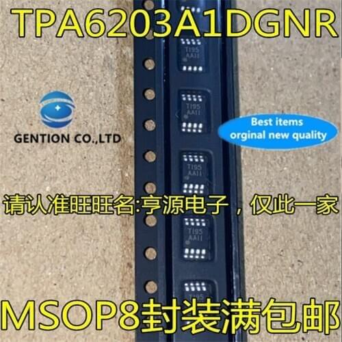 10Pcs TPA6203A1 TPA6203A1DGNR Silkscreen AAII MSOP-8 power amplifier chip in stock 100% new and original