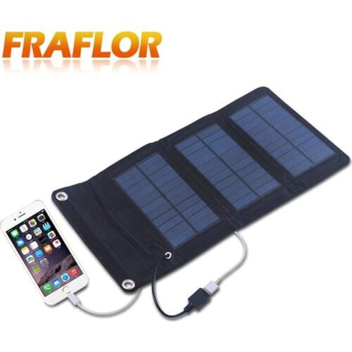 100% Real Solar Panel Fordable and Portable Solar Charger 5W Waterproof Solar Battery Board Charging In the Sun