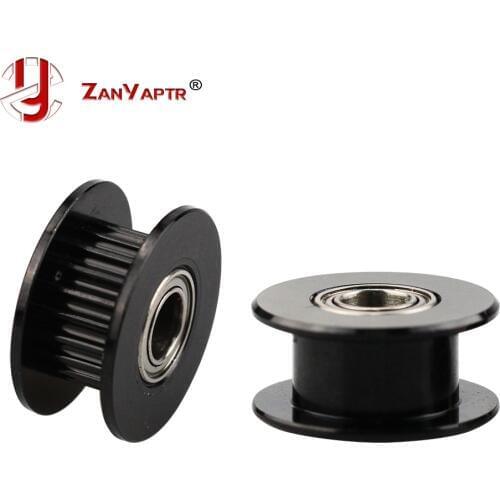 2GT 20 Teeth Idler Pulley black color Width 6mm Bore 3/4/5mm with bearing for GT2 Timing belt synchronous Wheel