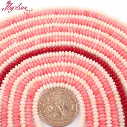 2x4mm Smooth Rondelle Coral Beads Natural Stone Beads For DIY Necklace Bracelets Earring Jewelry Making Loose 15" Free Shipping