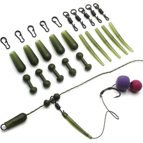 5 set carp fishing accessories anti tangle sleeve line aligner quick change swivel for carp fishing rigs carp coarse carp tackle