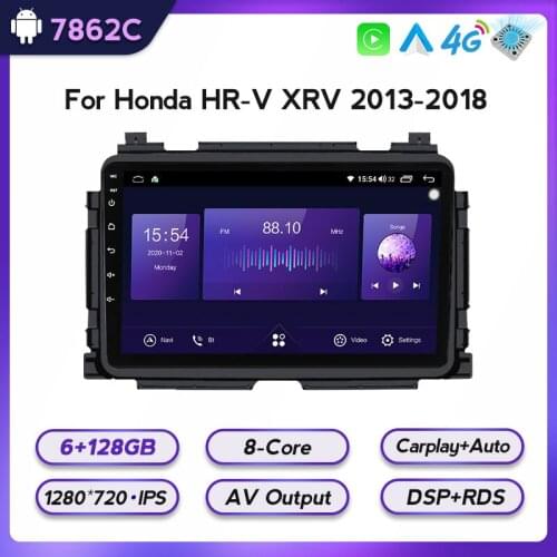 Android 6+128G For Honda Vezel HR-V XRV 2013-2018 Car DVD GPS Navigation Auto Radio Stereo Video Multimedia Player HeadUnit 2din