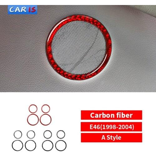Car styling Carbon Fiber Speaker Ring Circle Stickers for BMW E46 315 318 320 325 330 1998-2005 Interior Accessories