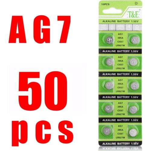 50pcs 1.5V 395 SR927SW 399 SR927W LR927 LR927W SP395 SR927 610 AG7 Watch Battery Button Coin Cell