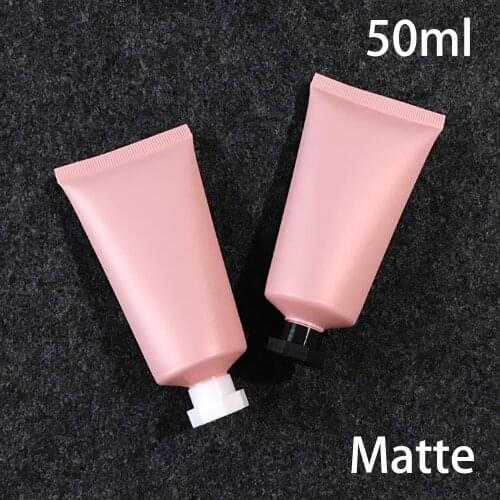Free Shipping 50ml Matte Pink Plastic Cream Bottle 50g Empty Cosmetic Squeeze Soft Tube Frost Facial Lotion Package 30pcs