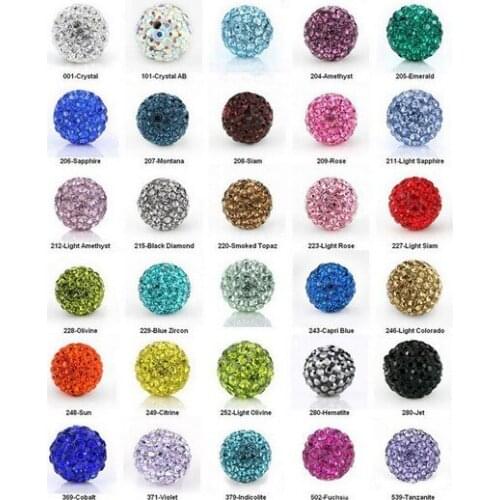 6 Rows High Quality 10mm Double Hole Shambhala Beads Scattered Beads Full Diamond AB Polymer Clay Rhinestone Ball