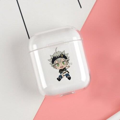 Black Clover Asta CHIBI Cases For Apple AirPods 1 2 Case Clear Wireless Bluetooth Earphone Case Protective Shell