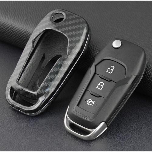 New Key Case Fob Bag Holder ABS Hard Key Shell Cover Parts Fit for 2016-2018 Ford Explorer Protection Key Chain Car Styling