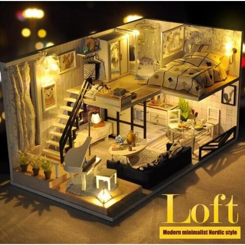 DIY cottage hand assembled house model birthday Christmas gift toy Cabin Wooden DIY Model Doll House Gift LMX001