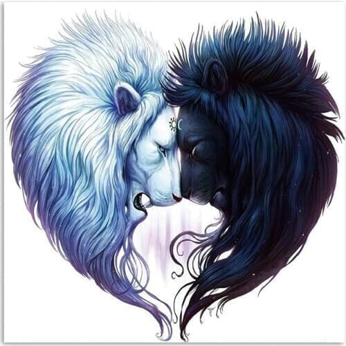 Diy Full Square Round Drill 5D Diamond Painting Cross Stitch Diamond Embroidery lion Home Decor Gift