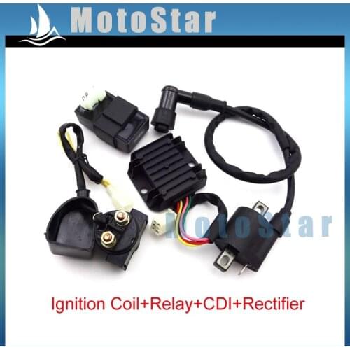 Racing Ignition Coil + AC CDI + Regulator Rectifier + Relay For 150cc 200cc 250cc Chinese ATV Quad Taotao Roketa Sunl Kazuma