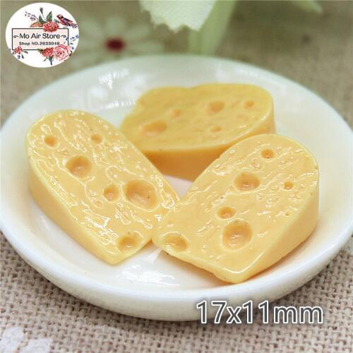 Cheese 10PCS 17x11mm Resin Flatback Cabochon Miniature Food Art Supply Decoration Charm