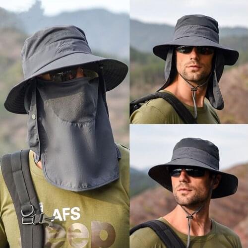 Hiking Brim Flap Cap Fishing Face Wide Uv400 Protection Neck Face Flap Cap Adjustable Caps Sport Sun For Women Men 2021 Fashion