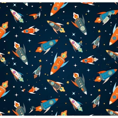 Outer space party colorful rockets stars theme backdrops Vinyl cloth High quality Computer print birthday background