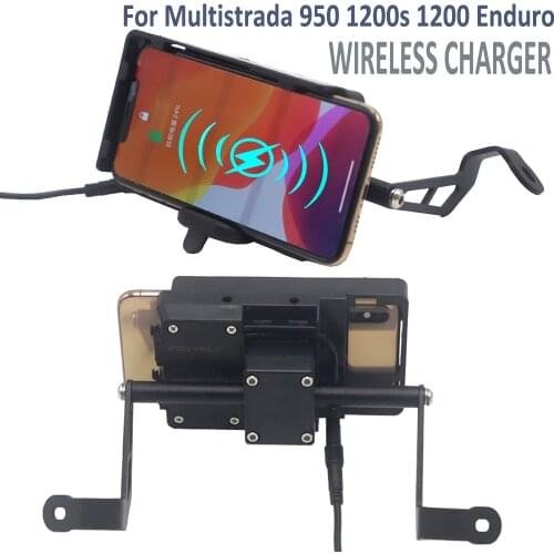 GPS Smart Phone Wireless Navigation Mount Mounting Bracket Adapter Holder For Ducati Multistrada 950 1200S 1200 Enduro 2015-2017