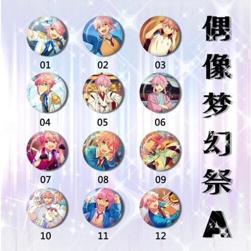 58MM Round Bagde Animation Ensemble Stars Trickstar Akehoshi Subaru Hokuto Isara Mao Handsome Boys Badge Brooch For Backpack