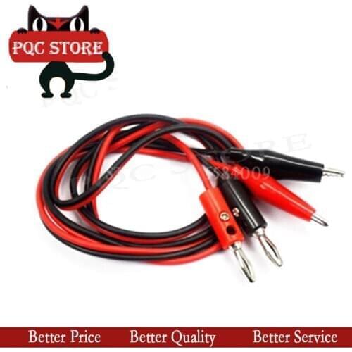 4MM red and black line banana head to crocodile clip multimeter line 1M banana head to double clip red and black power test line