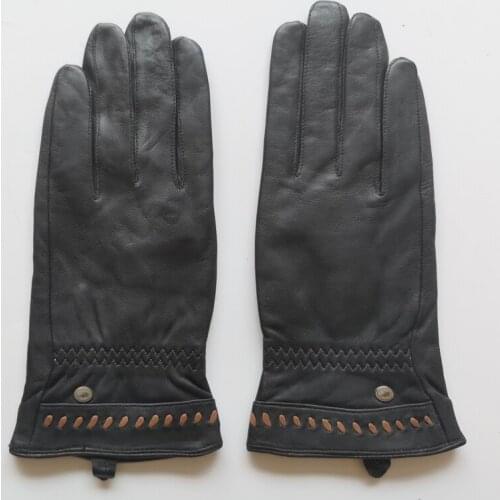 GOURS Genuine Leather Gloves for Men Winter Keep Warm Black Real Goatskin Leather Gloves Super Discount Clearance Sale KCM
