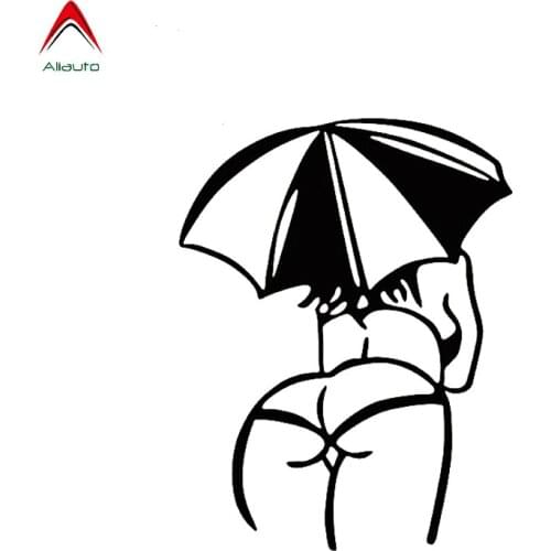 Aliauto Fashion Car Sticker Sexy Girl and Umbrella Automobiles Motorcycles Accessories Vinyl Decal for Subaru Peugeot,14cm*11cm