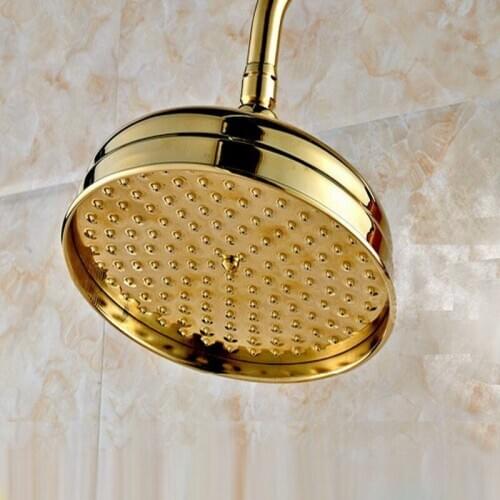 8" ( inch ) Gold Color Polished Brass Round Shape Bath Rainfall Shower head / Bathroom Accessory (Standard 1/2") ash050