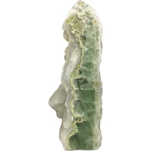 Natural Green Fluorite Tower Raw Quartz Crystal Cluster Healing Stones Specimen Home Decoration Crafts Gift Wand Point