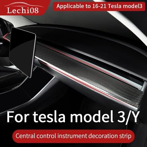 Instrument panel trim for tesla model 3 accessories/car model y model 3 tesla three tesla model 3 carbon/accessoires model3