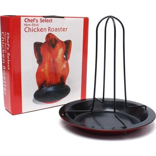 Chicken Holder Rack Grill Stand Roasting For BBQ Stick Carbon Steel baking pan oven trays cooking Baking Kitchen Supplies