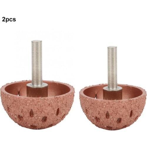 2Pcs 42mm/55mm Tungsten Steel Buffing Wheel 6mm Shank Bowl Type Grinding Pad Car Automotive Polishing Tool Rotary Grinding Head