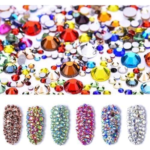 Polairs SMC 800pcs SS3-SS30 & Mix Size Mix Color Non Hotfix rinestones cristal Stone Strass Nai Art Rhinestones