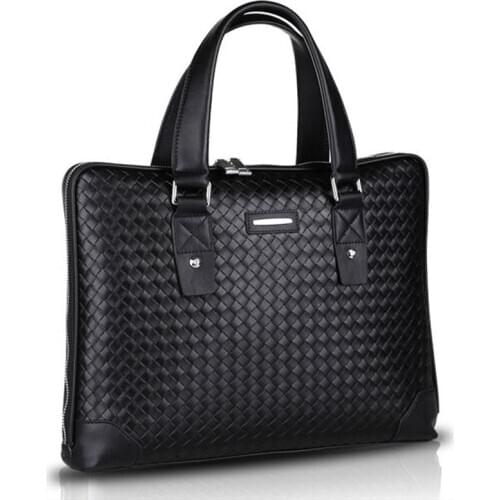 Briefcase Male Bags Mens Genuine Leather Bag for Document Men Travel Handbags Laptop 14 Inch